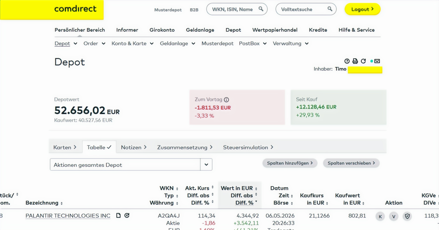 Mein Comdirect Depot